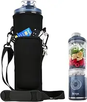 Portable Blender Bag for Ninja Blast Max Portable Blender BC251EUNV, BC251EUIV, BC251EUGY, BC251EUMT, BC251EUPK, BC251EULD, BC251EUSL - Insulated Mixer Case with Cross Strap (Black)