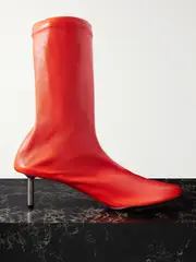 [Jil Sander] Jil Sander - Leather Ankle Boots - Tomato red - IT38.5 IT 38.5 Red