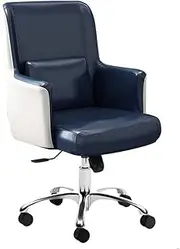 Stable Comfortable Leather Office Chair，Adjustable Height Reclining Lockable Design Desk Chair，Large Lumbar Pillow Computer Chair Mobile