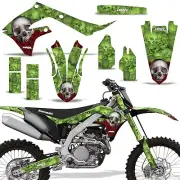 Custom MX Decal Kit Kawasaki KXF 250 450 19-21 BONES GREEN