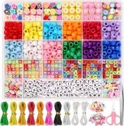 Pony Beads Kit for Jewelry Making - Vibrant Colors, Elastic String, and Organize