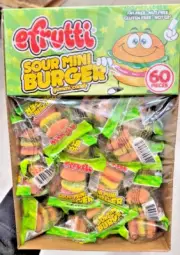 Efrutti Sour Mini Burger Gummi Candy 60 Pieces