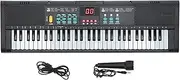 61 Keys Keyboard Piano, 61 Keys Electric Digital Piano Multifunctional Instrument with Microphone for Beginners