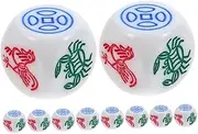 Generic 10pcs Multi-Sided Abs Dice for Gourd Crab Shrimp Fish Game Decorative Dice for Festivals and Picnics Takeaway and Travel