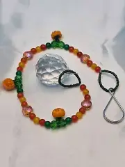 Glass Beaded Autumn Pumpkin Patch Suncatcher Handmade Prism Rainbow Maker 15IN