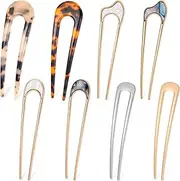 Qianyu 8 Pcs Metal U Shaped French Hair Pins Vintage Hair Fork Metal Hair U Pins Hair Sticks Hairstyle Hair Chopsticks Hair Pins Hair Chignon for Buns Women Girls Hairstyle Accessories