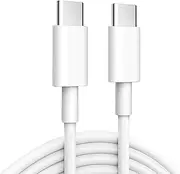 Plugd USB C to USB C Charger Cable 2 Pack, Type-C Fast Charging Data Sync Cord for Apple, Fast Charge Power Cord for iPhone 15/Pro/Pro Max/Plus, for MacBook Pro 2020, iPad Pro12.9/11 (2-Pack)