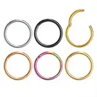 Septum Clicker Nose Ear Ring Captive Hinged Segment Piercing Helix Tragus Opal +