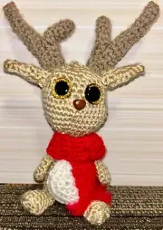 CROCHETED 7" REINDEER IMPKIN PLUSHY *FREE SHIPPING*