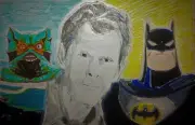 Kevin Conroy MER-MAN & BATTMAN Animated Series ORIGINAL ART Board 11X17 DC MOTU