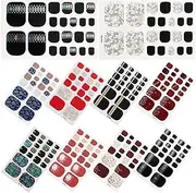 OSOLADY 12pcs Toe Nail Stickers for Women Sparkling Assorted Color Decals for Beautiful Toenail Art Decoration for Parties Birthdays and Special Events