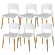 Foret 6X White Stackable Chairs Belloch Replica Dining Designer Cafe Bar Kitchen