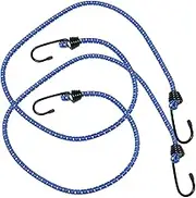 PAMINGONO 2pcs Short Bungee Cords with Hooks Ropes Lanyards Small Bungee Cords with Clips Bike Straps for Rack Rope with Carabiner Motorcycle Luggage Rack Straps Rubber Blue