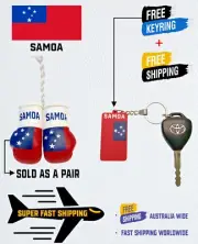SAMOAN FLAG , SAMOA , BUY 1 PAIR MINI BOXING GLOVES & GET 1 FREE KEYRING