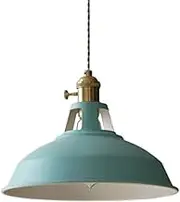 Colored Wrought Iron Hanging Lamp Shade, American Modern Style Pendant Light, E27 Base Single Head Ceiling Light Fixture,Restaurant Coffee Shop Library Ceiling Chandelier