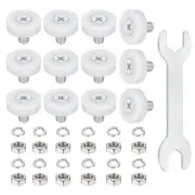 19 mm Drawer Rollers Wheel Cabinet with Screw Washer Wrench for Cabinets, 12 Pcs