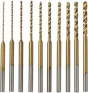 KEWAYO Micro Twist Drill Bit Set 10Pcs 0.6mm to 2.2mm Tiny Drill Bit 2.35 Shank HSS Mini Engraving Drill Bits Hole Drilling Tool for DIY Amber, Beads and Beeswax