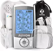 Electroestimulador Muscular TENS Recargable, 24 Modos, 4 Gen con 8 Pads 2''x2''