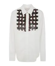 P.A.R.O.S.H. Sequin Embellished Shirt S,M White