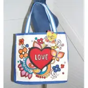 NWT Brighton canvas "Love" tote bag large Tom Clancy colorful retro UNISEX