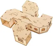 Natural Wood Hamster Tunnel Maze Toy Guinea Pig Hideout Small Animal Labyrinth