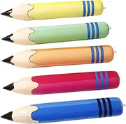 5 Pack Giant Inflatable Crayon Pencils Blow up Pencil Toys for Back to School Decor for Boys and Girls Parties