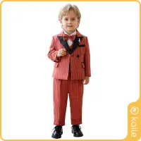 在飛比找蝦皮購物優惠-[男孩套裝] 1-8歲嬰兒服裝⚡️寶寶週歲花童禮服  紅色條