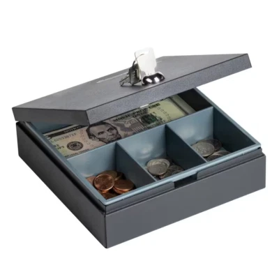 NEW Portable Fireproof Money Cash Safe Box Transportation Valuables 0.04 Cu. Ft.
