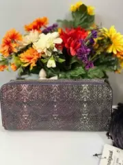 NWT DESIGUAL Mone Maria Ka Tri-fold Organzier Wallet with Pom Pom