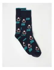 [Kenji] Soy What Socks in Navy