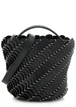 Rabanne Disc Medium Leather Bucket bag - Black ONE SIZE