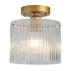 Modern Semi Flush Mount Ceiling Light, Industrial Clear Glass Ceiling Light F...