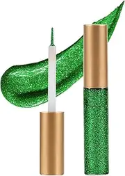 Apooliy Glitter Liquid Eyeliner, Metallic Shimmer Long Lasting Eyeshadow with Sparkle Intense Colorful Gel Liner Pen