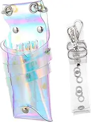 WRITWAA 1Pc Transparent Barber Scissors Pouch Stylish Cross Body Waist Bag for Hairdressing Tools Storage Compact Design for Organizing Scissors Combs Clips for Professionals Home Use
