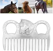 Metal Horse Comb, Portable Horse Mane and Tail Comb Horse Grooming Comb Easy to Use, Livestock Comb for Cleaning Hair Removing Loose Undercoat Knots