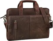 STILORD 'Raihn' Leder Umhängetasche Herren 13.3-14 Zoll Laptop-Tasche für Arbeit Reisen Business Tasche Schmal Laptophülle aus Echtleder