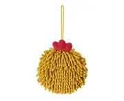 Shrink-resistant Hand Towel Comfortable Touch Chenille Super Soft Hanging Bath Towel Bathroom Supplies-Yellow
