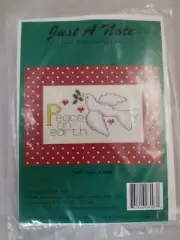 Just A Note "Peace on Earth" Cross Stitch Greeting Card Kit Size 7" x 5"