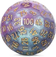 DNDND Mixed Colors Resin D100 Dice 100 Sided Dice with Translucent Organza Bag for DND Dungeon and Dragons