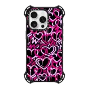 iPhone 16 Pro Bounce Case MagSafe Compatible Pink & Black Electric Love by Corey Paige Designs