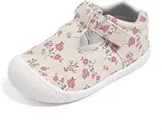 [Meckior] Toddler Girls Summer Flral Sandals Slip-On Closed Toe Bowknot Slides Water Shoes for Little Girl Non-Slip Soft Sole Qucik Dry Sandals
