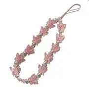 Cell Phone Lanyard Strap,Colorful Butterfly Imitation Pearl Beaded Phone