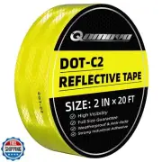 Qomovo Fluorescent Yellow High Visibility DOT-C2 Reflective Tape 2 inch x 20
