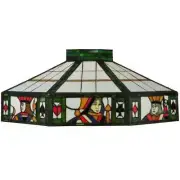 Meyda Lighting 24'W Poker Face Replacement Shade, Beige Red Bl 59 - 81446