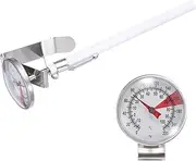 uxcell Bimetal Thermometer with 5in Stainless Steel Stem & 1.5in Dial, -10-110°C Temperature Range, Shatterproof Plastic Lens with White Sheath - Industrial Grade