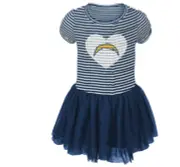 Outerstuff NFL Toddler Girls Los Angeles Chargers Celebration Tutu Sequins Dress