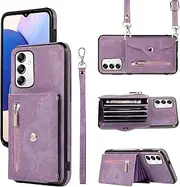 [Asuwish] Mobile Phone Case for Samsung Galaxy A14 4G/A 14 5G/M14, Case with Strap, Card Slot, Foldable, Wallet, Stand, Mobile Phone Cases Cover, Leather, Vintage 14A LTE Mobile Phone Cases, Protective