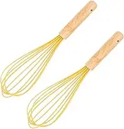 IMIKEYA 2Pcs Silicone Whisk Manual Egg Mixer Kitchen Hand Mixer Food Grade Silicone Effortless Mixing Stirring for Baking Sauces Dishwasher Safe