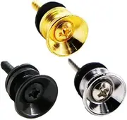 2X Electric Guitar Strap Button Pins Pegs For Acoustic Bass Ukulele Lock Pins (Black)