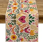 Sunwer Mexican Fiesta Table Runner Mexico Cinco De Mayo Party Decoration Dia De Los Muertos Supply Home Kitchen Dining Room Decor(13" x 72")